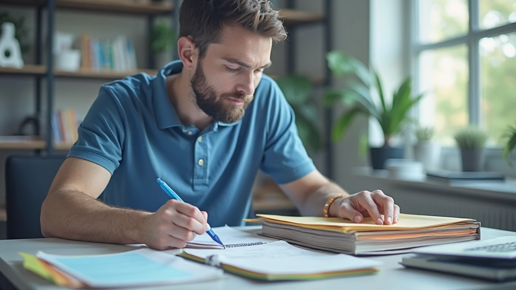 Организованная рабочая область с цветными папками и планировщиком для управления информацией