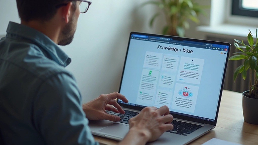 Интерфейс приложения для управления знаниями на экране ноутбука