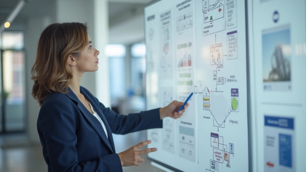 Женщина изучает стратегии организации информации и систематизации